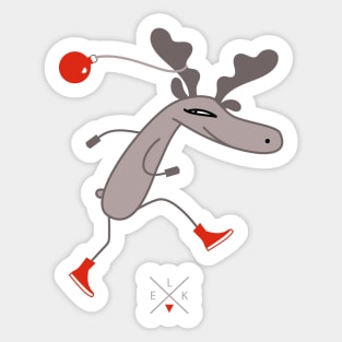 Christmas moose Sticker